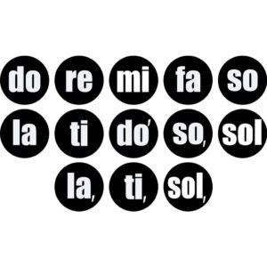 Solfege Dots Magnets  Black and White Small Set of 13