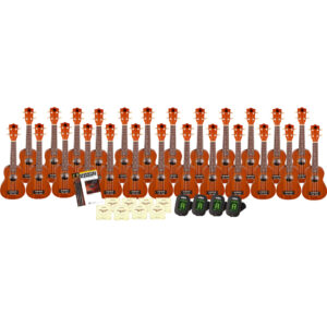 Westwood WU-S Soprano Ukulele Classroom Set, Set of 25 Ukuleles with Gig Bags